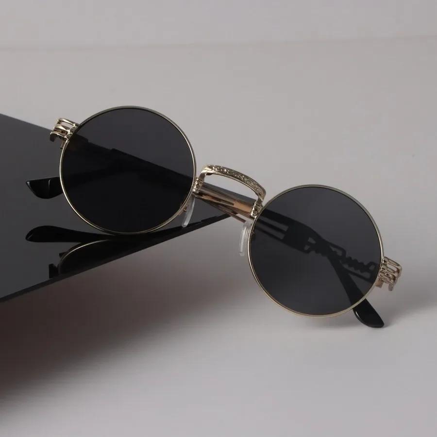 Retro Sunglasses Women Men Round Mirror Clear Luxury Eyewear Sexy Designer Brand Black Sun Glasses For Female Male