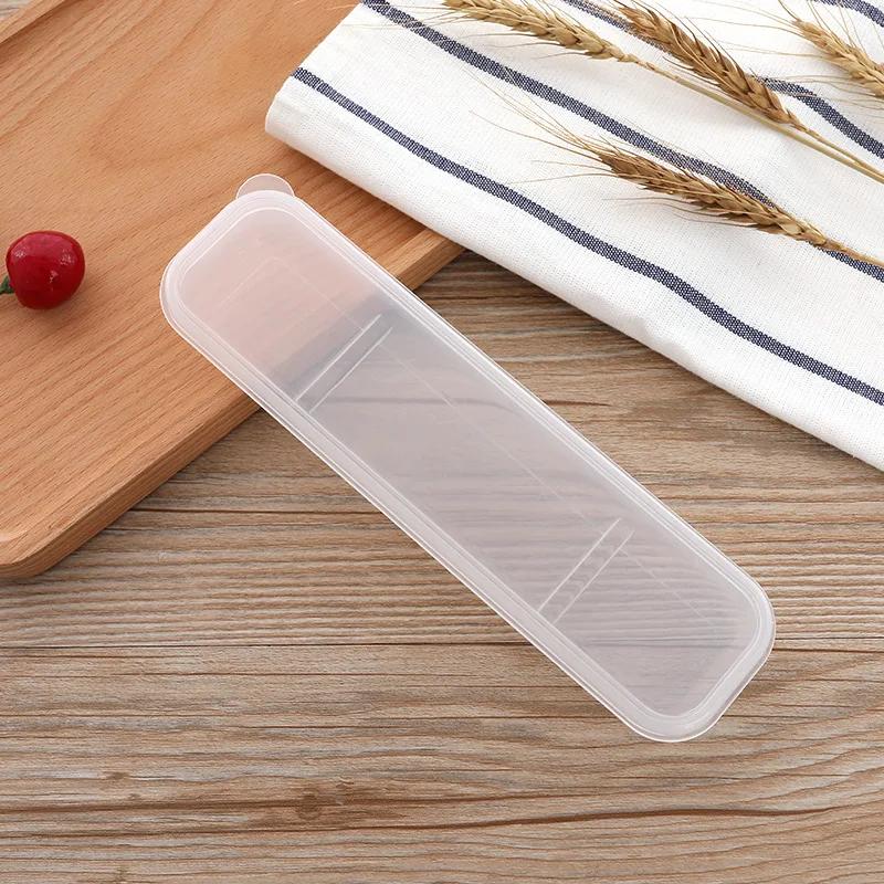 Tableware Box Portable Cutlery Case Spoon Fork Storage Box Students Household Dinnerware Bag Multicolor Transparent Cover