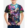 Mode Herren Kinder Kleidung Rundhals Kurzarm 3D Lässig Farbdruck Lässiges Kurzarm Rundhals T-Shirt