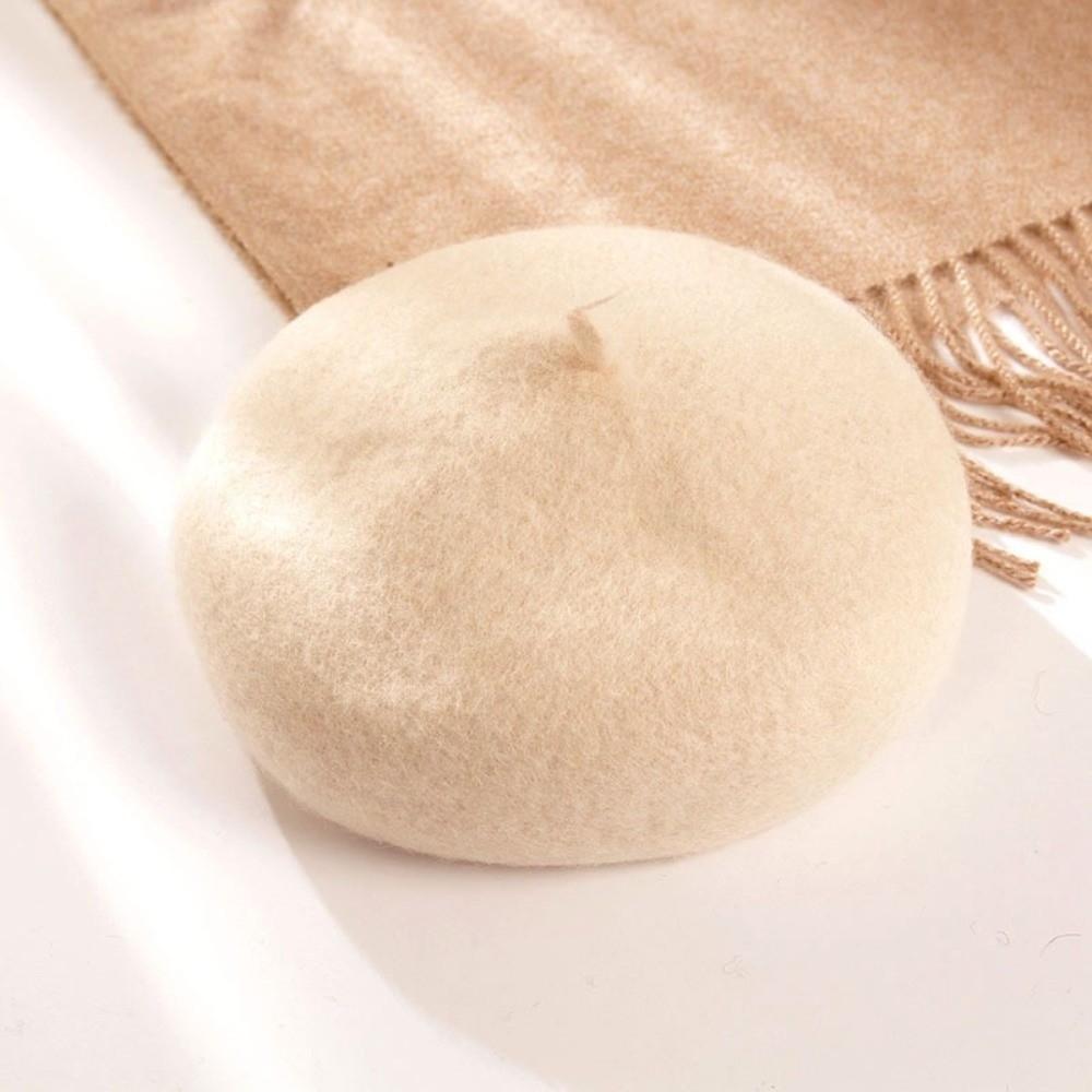 Plush Women Wool Berets Cloud Artist Hat Vintage Painter Caps Ladies