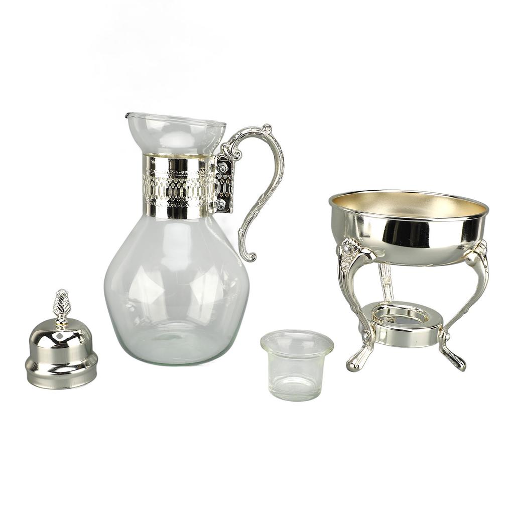 Glass Coffee Pot Set Heatable Water Pitcher with Lid and Cup Vintage Hot Cold Tea Kettle for Home and Use