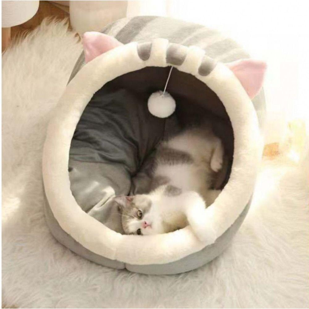 Cartoon Style Pets Sleeping Cave Washable Pet Sleeping Bed Warm Cat Sleep Bed  Kitten