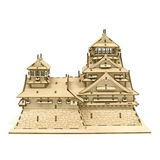 Wooden puzzle kigumi Kumamoto Castle with Kumamon plate