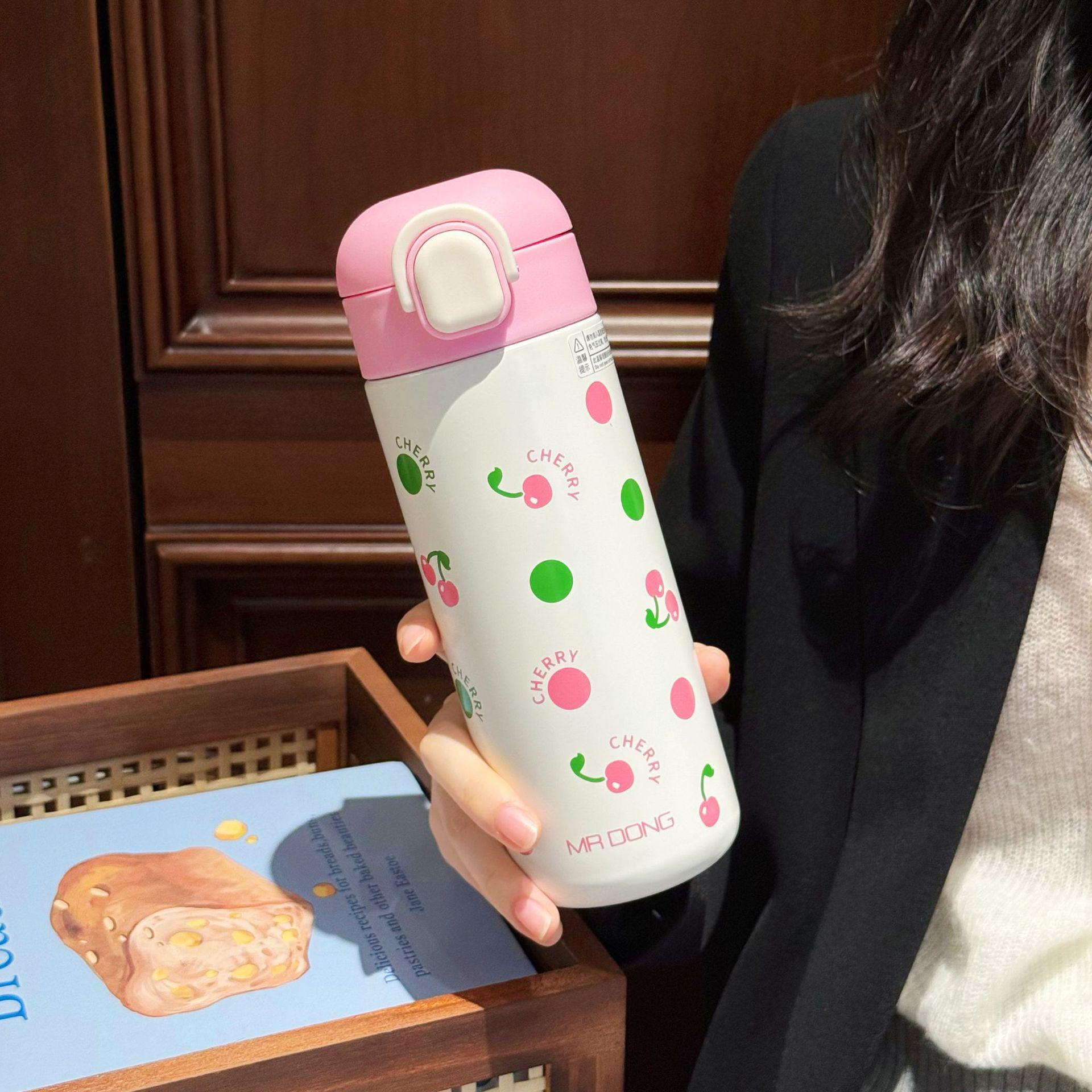 

Стильна весняна чашка-термос: Портальна чашка-соломинка з нержавіючої сталі 316, подарунок для студентів та пар DD3041 Pink