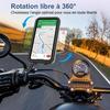 Suporte de Telefone para Moto no Retrovisor, Anti-Vibração Ajustável Rotativo 360° à Prova d'Água - Preto