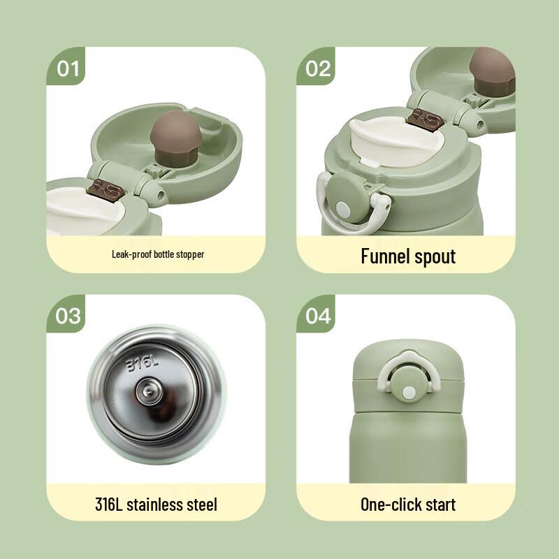 THERMOS 350ml 316L Stainless Steel Pop-up Lid Vacuum Flask