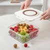 5 Grid Divided Plate with Lid Food Grade Plastic Fruit Storage Box  Snack Vegetable Fruit
