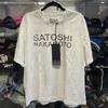 ZYLLO Destroyed Washed White Letter Print Vintage Ripped Short-Sleeved T Shirts Men Women Streetwear