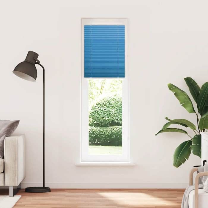 VidaXL Store Pleated Blue 55x200 Cm Fabric Width 54.4 Cm Polyester, Window Pleated Blind, Accordion Blind, Blind 4015202