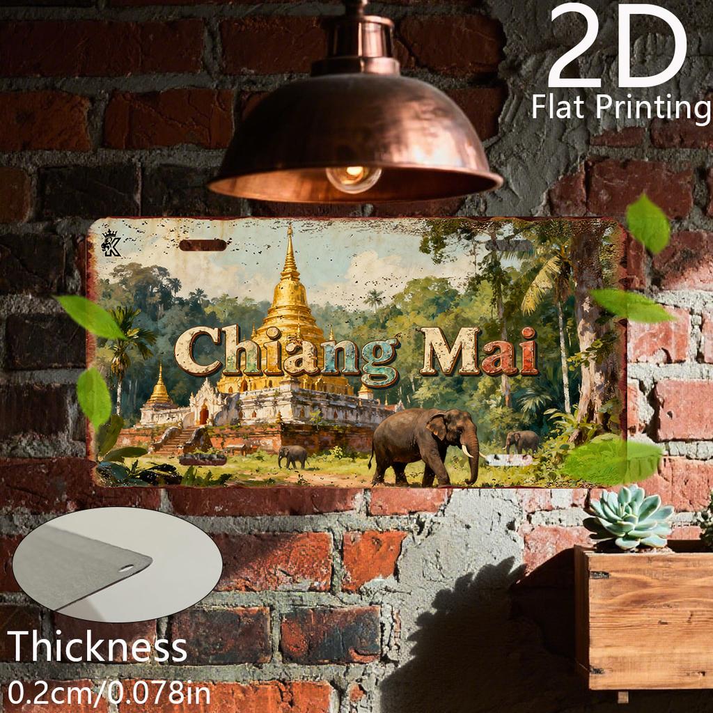 D Flat pc D Flat Poster pc D Flat Printed Vintage Plate Decorative Plaque and Statue Chiang Mai Theme X cm