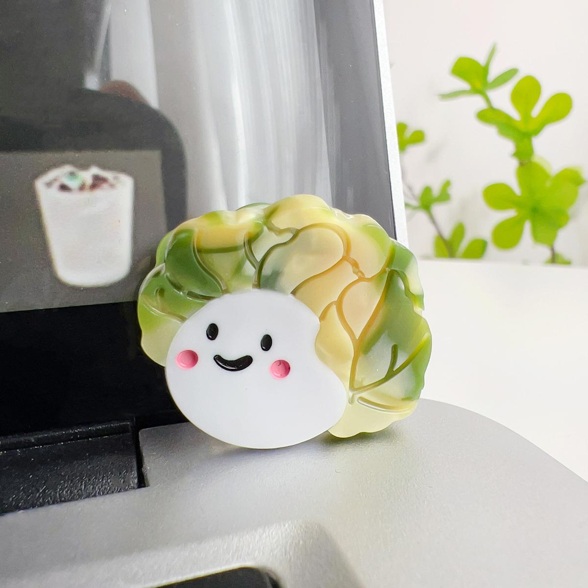 

1 шт. Модная ацетатная пластина Нишевая овощная серия Мультяшная милая маленькая заколка для волос с боковыми прядями и выбившимися волосами Size fits all