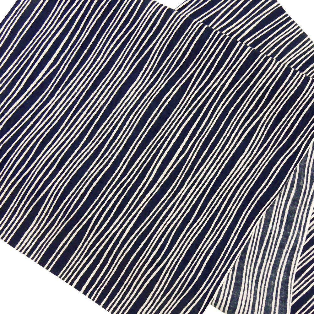 Hamamonyo Tenugui Kołyszący się Granatowy (Drewniany Ręcznik) - Paski,