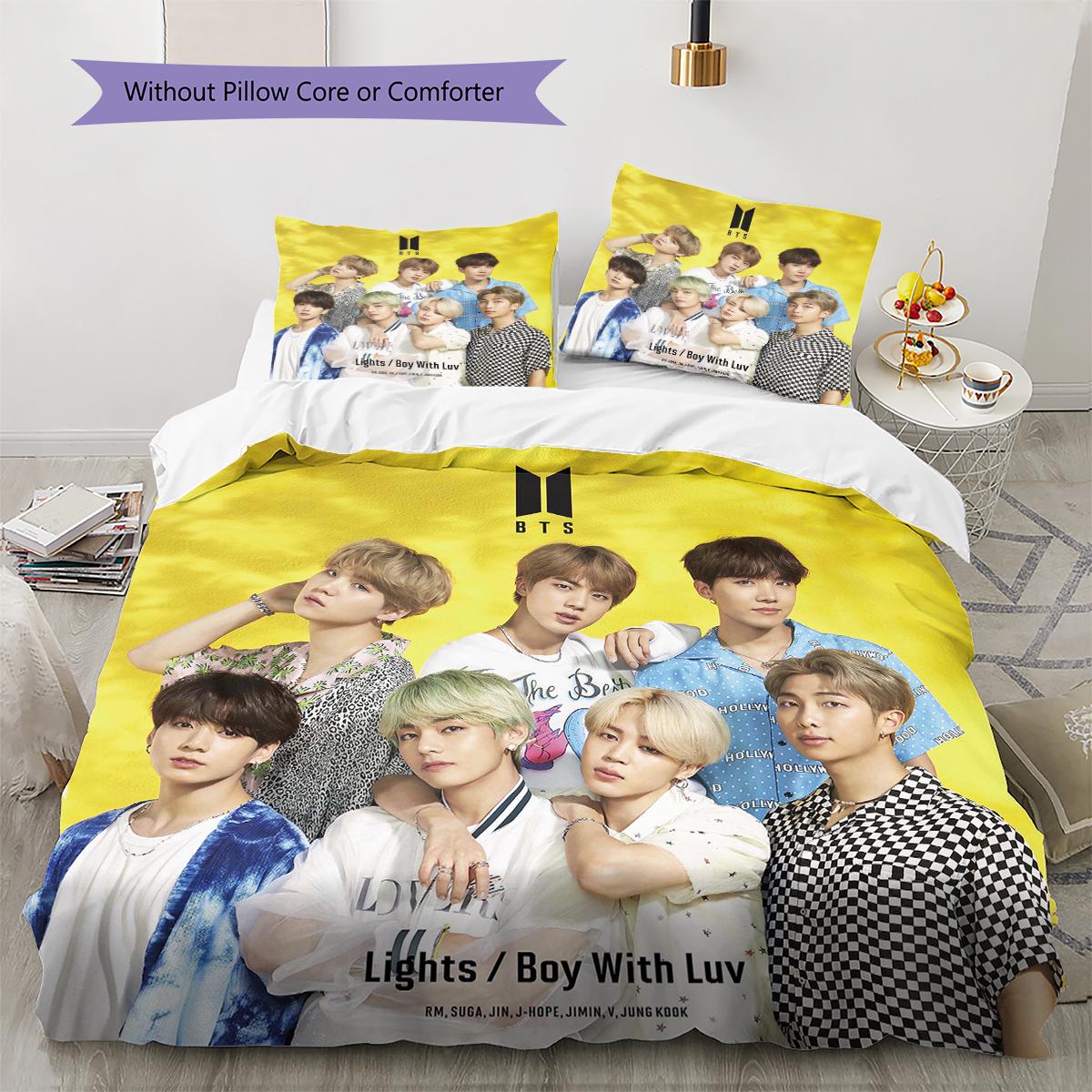 

Kpop Group Pattern Bedding Quilt Set Quilt Cover Pillowcase Home Decoration Gift (1 * duvet cover + 2 * pillowcase, without core) 140x200cm