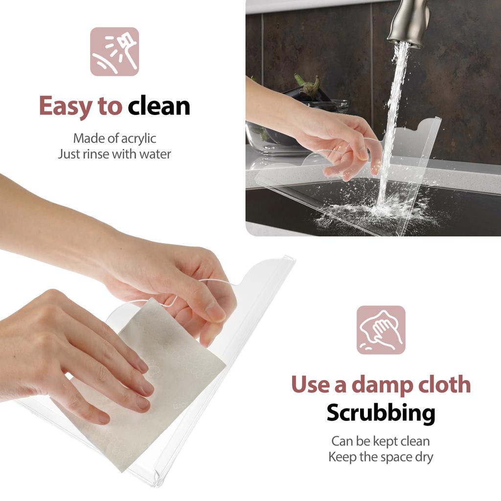 2Pcs New Acrylic Shower Splash Guards Waterproof Transparent Bathtub Water Guards Wear Resistant Tub Corner Guards for Bathroom