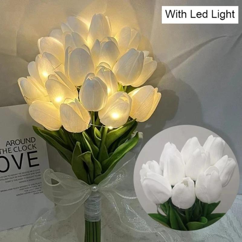 10pcs Artificial Flower Realistic Tulip Hot Sales Home Christmas Decoration Wedding Garden Garland Bride Mother'S Day Bouquet Diy Gift