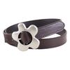Imitation Leather Women Belt Metal Flower Pin Buckle Adjustable Design