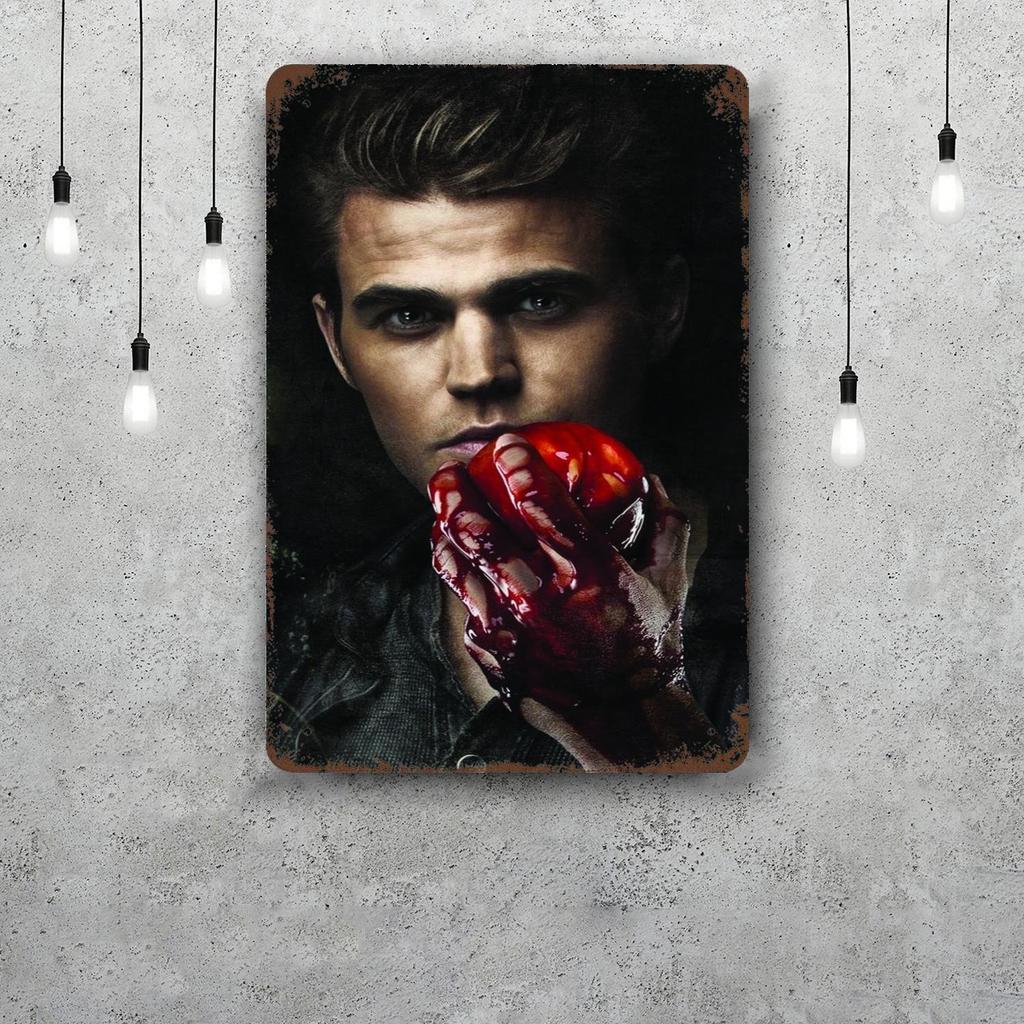 Damon Salvatore Decor Poster Vintage Tin Sign Metal Sign Decorative Plaque for Pub Bar Man Cave Club Wall Decoration