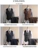 Men's High-End Pinstripe Wool Double-Breasted Three-Piece Suit: Anti-Wrinkle, Formal Groomwear