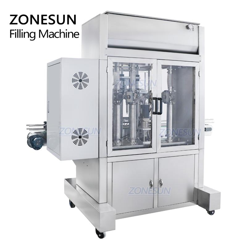 ZONESUN ZS-SV4G  Automatic Paste Honey Cream Quantitative filler Machine Servo Motor Liquid Water Bottle Filler Four Nozzles