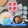 Reusable Silicone Egg Cake Mold Non Stick Air Fryer Baking Tool Silicone Muffin Mold for Baking Hamburger Bun 4 Cavity Mold