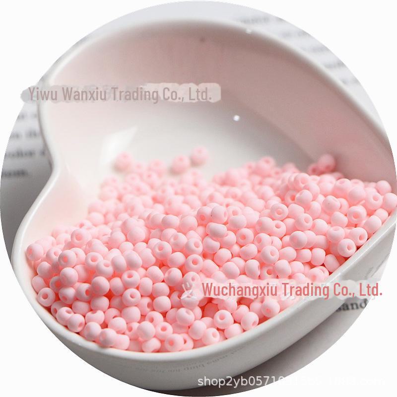 El Yapımı DIY Çocuk Kolye ve Bilekliği için Yüksek Kaliteli 3/4mm Buzlu Düz Renk Cam Pirinç Boncuklar