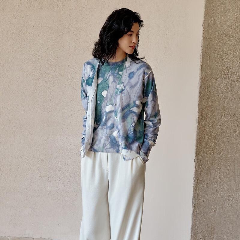 Heermans Wool Print Knitted Round Neck Pullover 240L9D4R