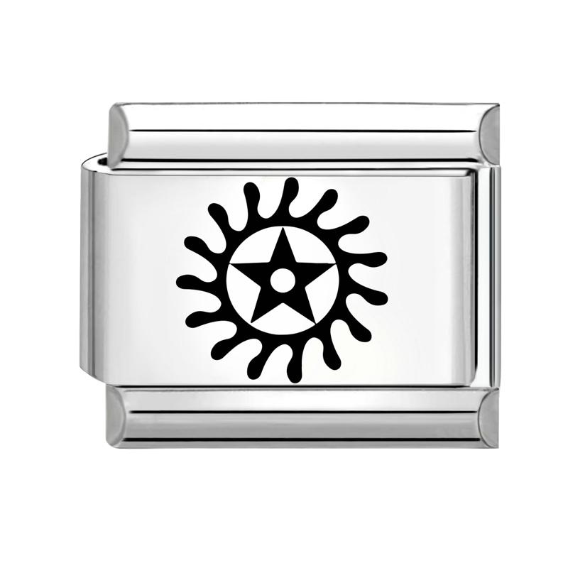 Fashion Laser Engraving Love Series Eye Sun Moon Cat Star Italian Charm Links Fit 9mm Stainless Steel Bracelet DIY Making Gift