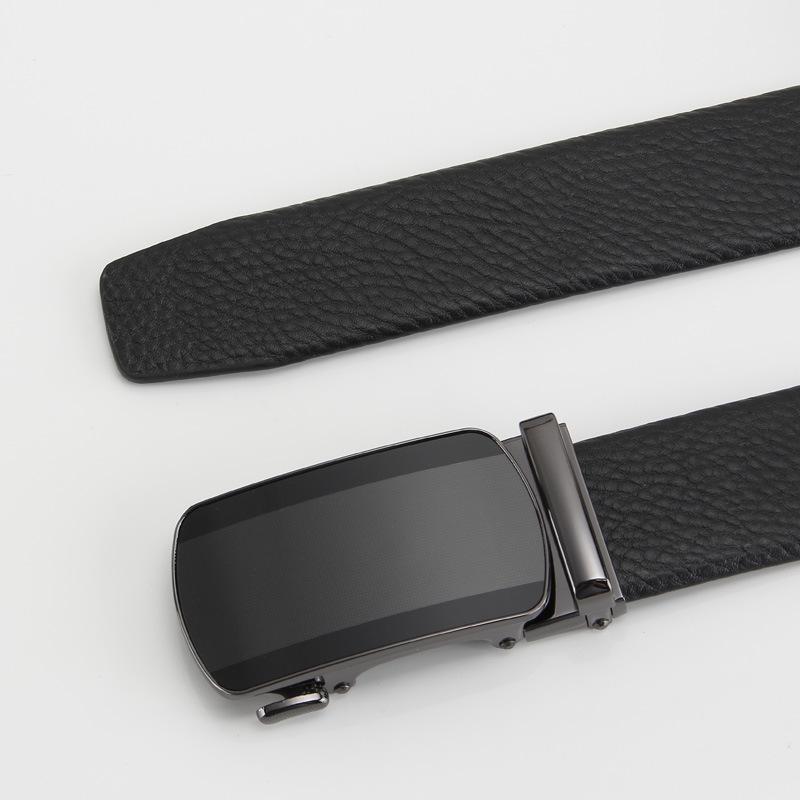 Men's Real Cowhide Belt  Automatic Buckle  Business and Casual Second Layer Cowhide Belt  Men's Belt Belt