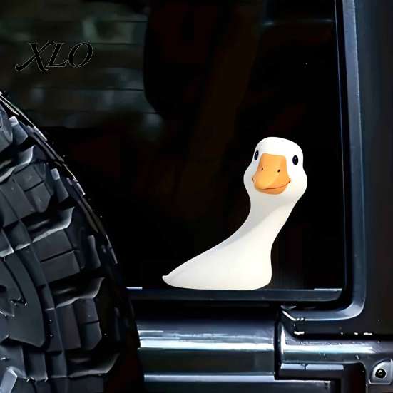 Removable Static Film Cartoon Big White Goose Sticker, PVC Decorative Frosted Glass Privacy Decal, Creative Reusable Window for Home Bedroom