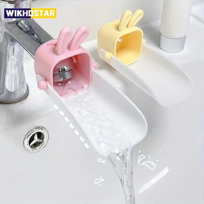 1 τεμάχιο προέκταση βρύσης καρτούν μπάνιο κουζίνα σιλικόνη εργαλείο πλυσίματος χεριών κουνέλι παιδιά αδιάβροχο