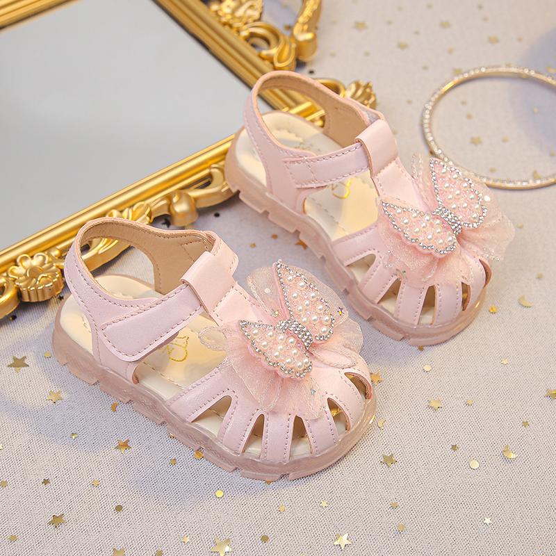 

Kids Beach Shoes Princess Style for Girls Sandals Sweet Lace Bows 2025 Summer New Children Casual Shoes Soft Sole Size 15-26 15 розовый