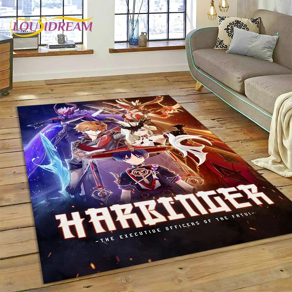 Latest Genshin Impact Cartoon Game Carpet Rug for Bedroom Living Room Home Sofa Decoration,Children Game Large Decor Floor Mat