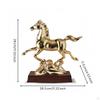 Horse Statue with Wooden Base Reflective Running Ornament Shiny Decor for Art Collectors,