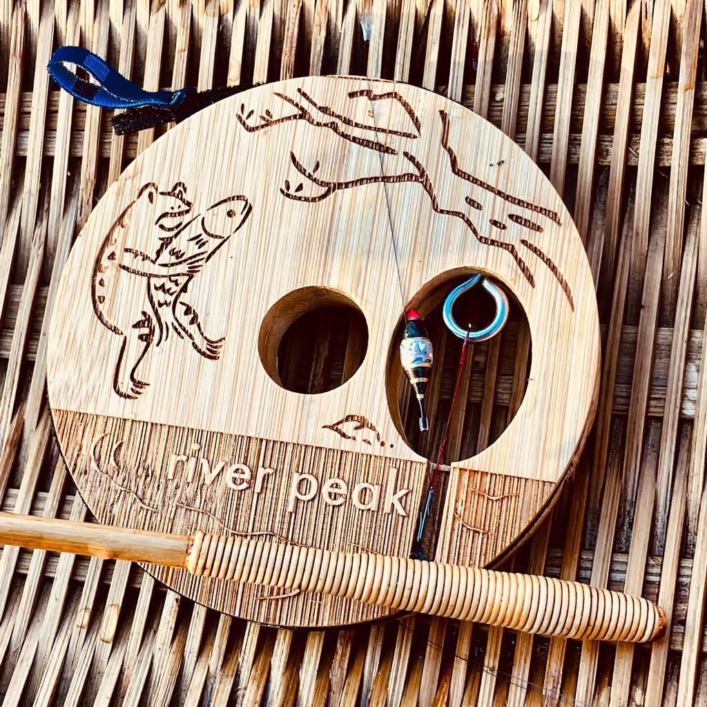 River Peak Bamboo Tackle Spool Art (03_Harigane Trout)