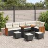 VidaXL 10-Piece Garden Sofa Set with Cushions Poly Rattan Black 3363330