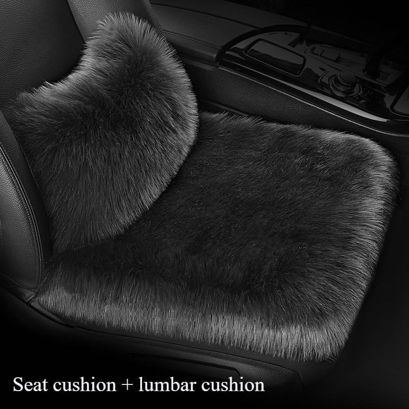Warm Plush Car Seat Covers Universal Long Wool Fur Car Front Seat Protect Cushion Mat Warm Thick Plush Cushion Seat Cover