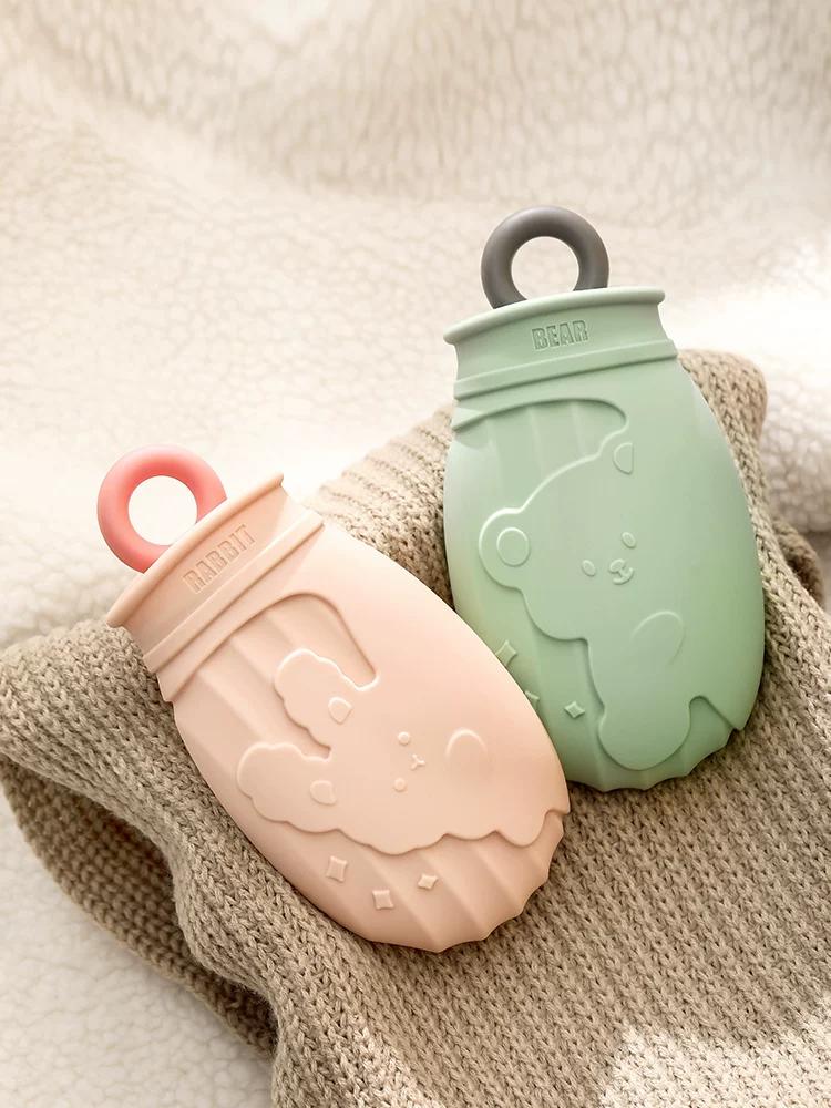 Water-Filled Hot Water Bottle, Thickened Silicone Hand Warmer, Winter Warming Essential, Small Size Hot Water Bag for Girls, Hot Compress To Warm the