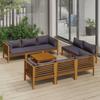VidaXL Garden Furniture Set 9 Pcs with Cushion Solid Acacia Wood