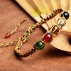 Red Five Colored Bead Rope Weaving Strand Bracelets Woven Handmade Beads Bracelet For Women