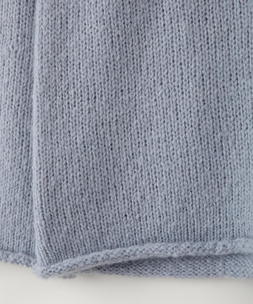 Sseomweeobeoteo Mohair Letter Long Sleeve Knit - Light Blue