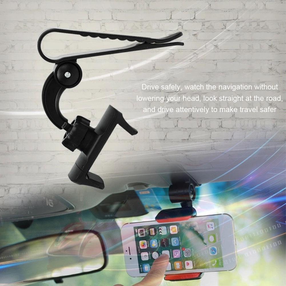Universal Car Sun Visor Phone Holder 360 Degree Rotation Automobiles Navigation Mount Stand Clip Mobile Phone Bracket Accessory