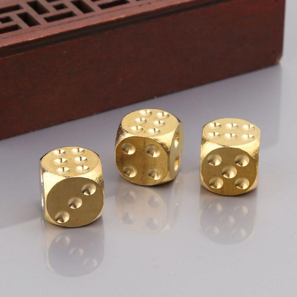Polished Bar Supplies Figurines Decorative Items Copper Dice Solid Dice Metal Solid Dice Brass Dice