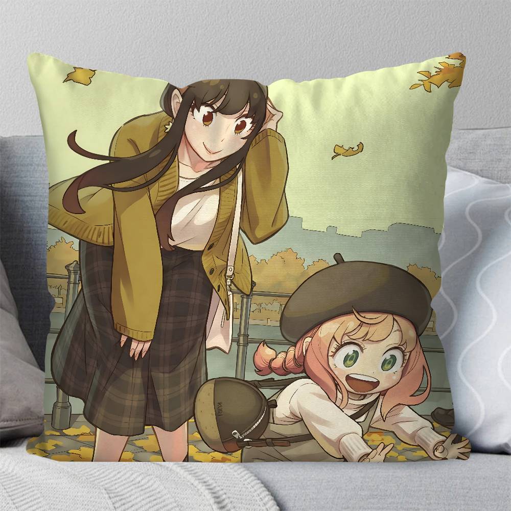 Anime S-SpyXFamilyes Pillow Case Square Pillow Bedroom Sofa Leisure Comfort Cushion Car Living Room Home Decoration