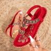 Large Size Women's Roman Shoes Summer New Lightweight Comfortable Soft Sole Beach Shoes Rhinestone Non Slip Casual Flats