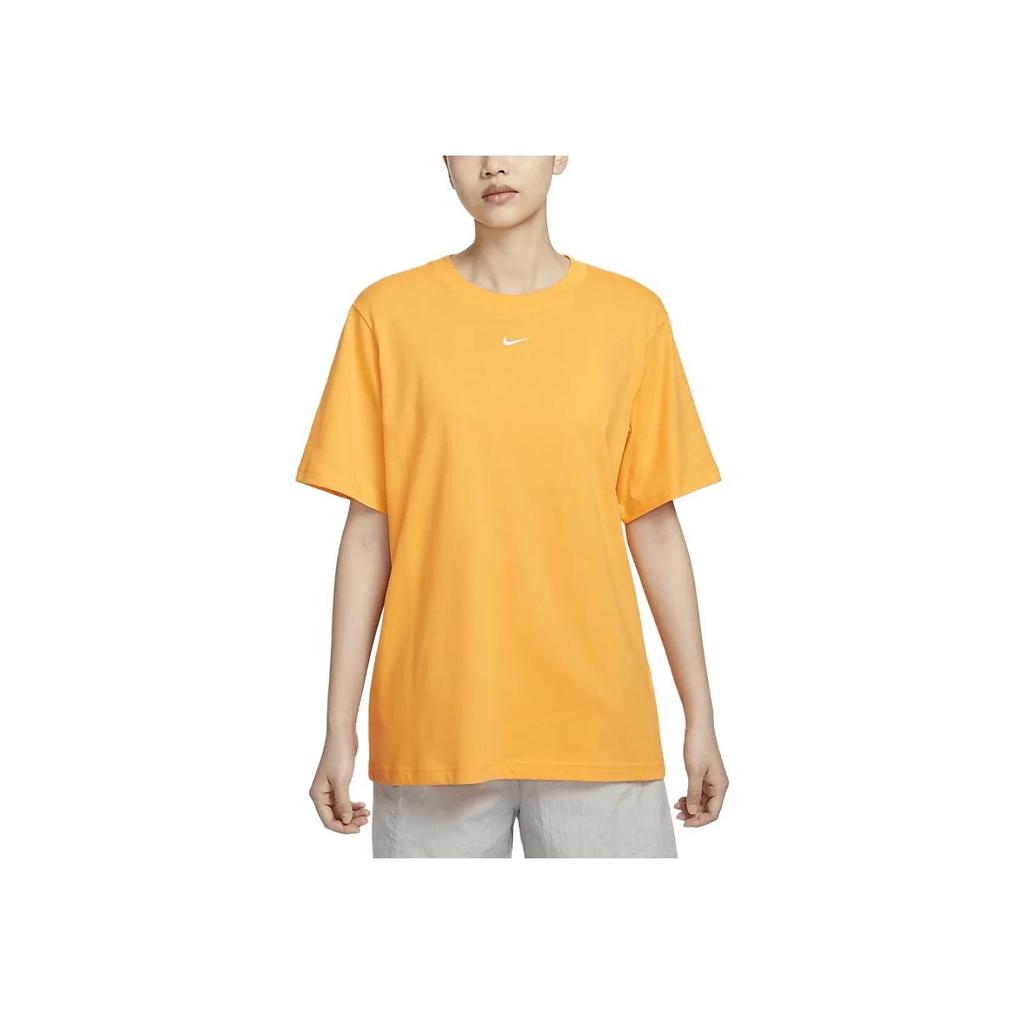 Nike Sportswear Solid Color Round Neck Casual Pullover Fashion Short Sleeve Drop Shoulder T-Shirt Women T-Shirts Sundial-Yellow FD4150-717
