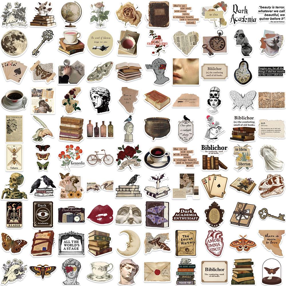 10/30/50/100pcs Boho Retro Dark Aesthetic Graffiti Stickers Decorative Guitar Laptop Phone Skateboard Cool Cartoon Sticker Gifts