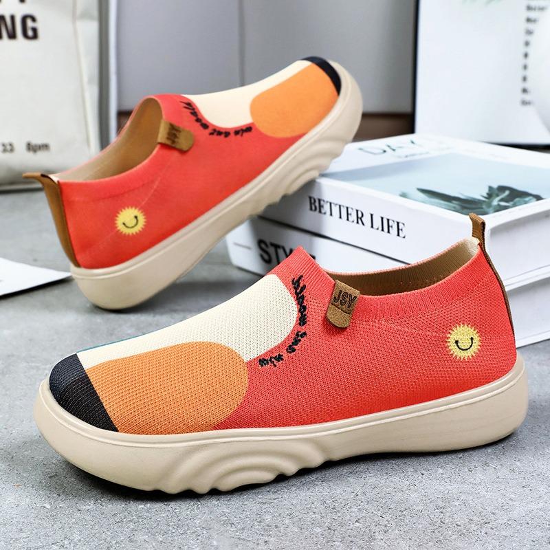 Shoes women's autumn new old Beijing cloth shoes trend painted casual shoes polyurethane soft sole one pedal single shoes women