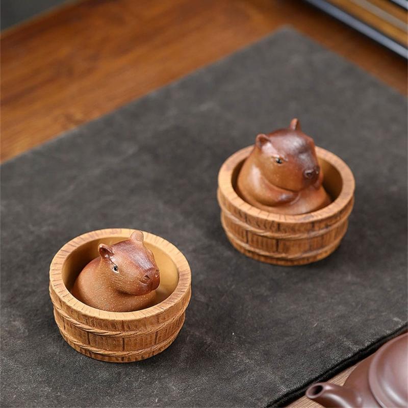 Capybara Tea Pet Unique Clay Capybara Tea Figure Household for Display