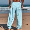 2024 TEMU Men's Breathable Cotton Linen Summer Loose Casual Long Pants