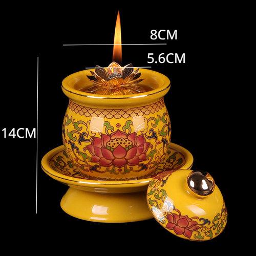 

Класичний і Креативний Керамічний Ліхтар Лотоса Домашній Буддійський Зал для Поклоніння Лампа для Харчової Олії та Масляна Лампа фен-шуй Буддизм